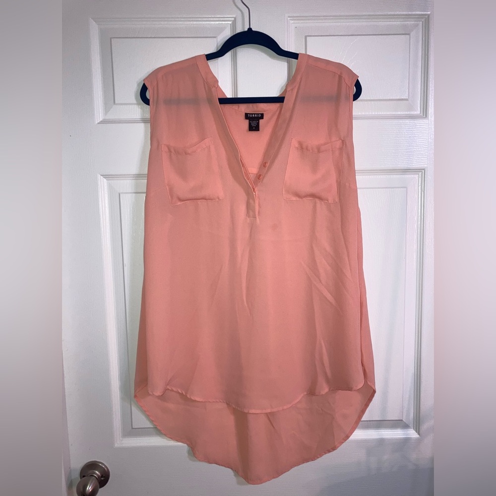 2 for $25 -Torrid sleeveless peach blouse size 2